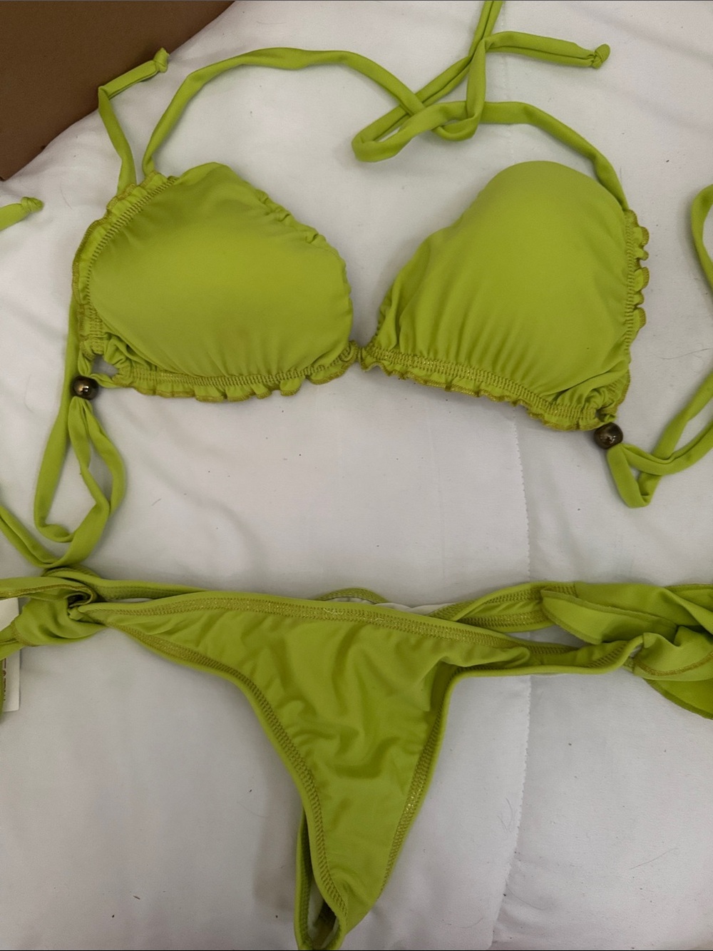 Lime Green String Bikini Set